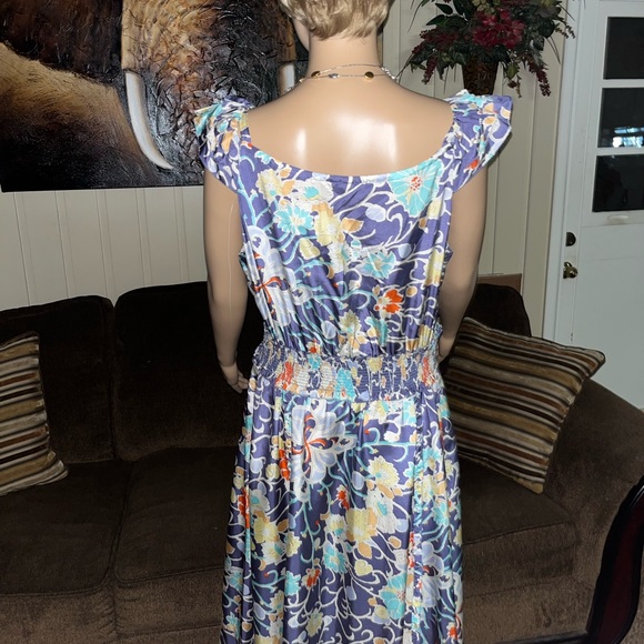 Leifsdottier • Maxi • Boho • Multi-Colors • Floral • Silk • Size 12 • Dress - Picture 7 of 16